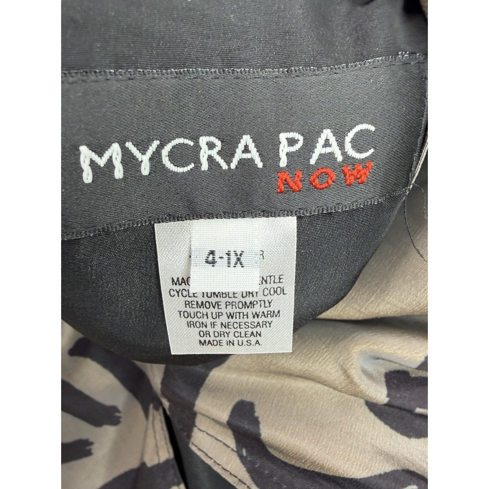 Mycra Pac Now Raincoat Jacket City Print US 1X Brown Black Reversible Full Zip - Picture 7 of 8